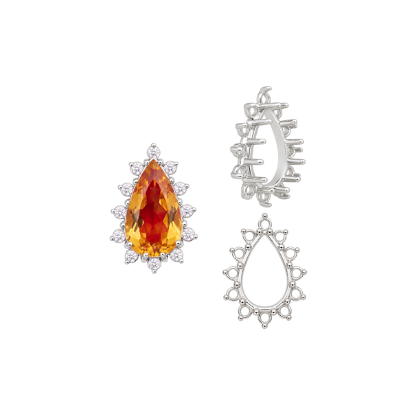 12 Stone Pear Shape Cluster Tops (6.00 x 4.00 mm - 20.00 x 12.00 mm)
