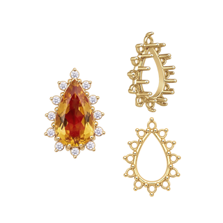 12 Stone Pear Shape Cluster Tops (6.00 x 4.00 mm - 20.00 x 12.00 mm)
