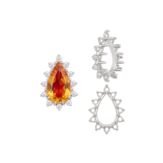 12 Stone Pear Shape Cluster Tops (6.00 x 4.00 mm - 20.00 x 12.00 mm)