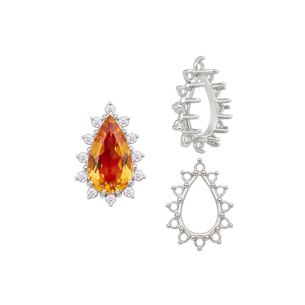 12 Stone Pear Shape Cluster Tops (6.00 x 4.00 mm - 20.00 x 12.00 mm)