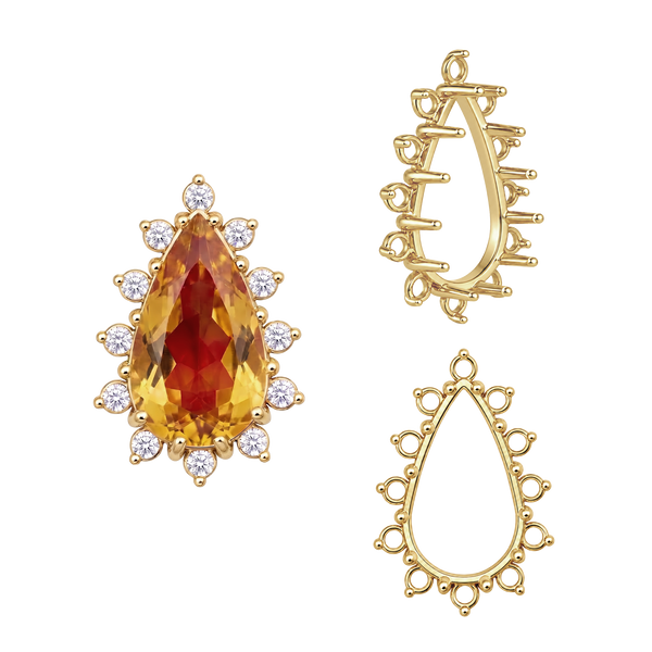 12 Stone Pear Shape Cluster Tops (6.00 x 4.00 mm - 20.00 x 12.00 mm)