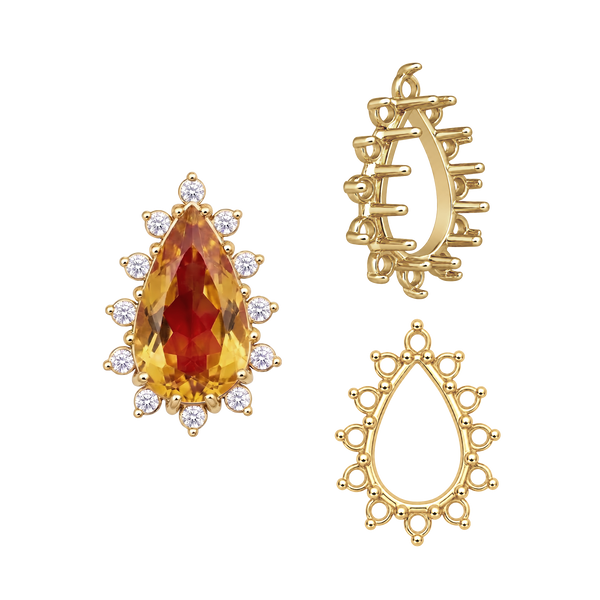 12 Stone Pear Shape Cluster Tops (6.00 x 4.00 mm - 20.00 x 12.00 mm)