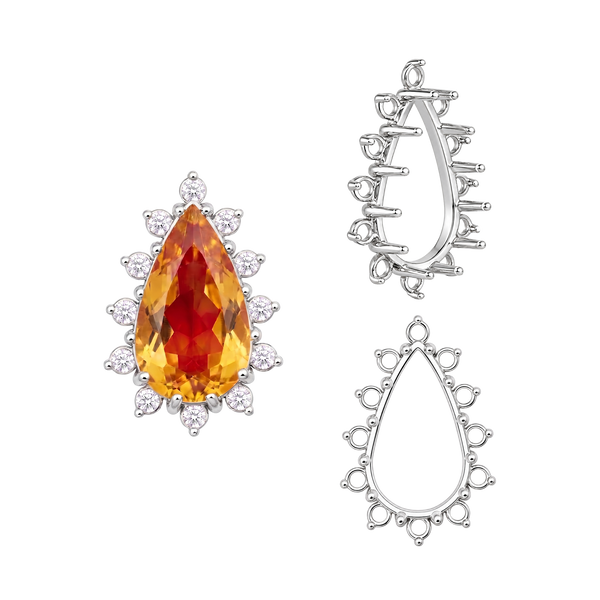 12 Stone Pear Shape Cluster Tops (6.00 x 4.00 mm - 20.00 x 12.00 mm)