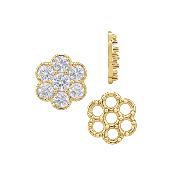 7 Stone Cluster Tops (7.00 x 1.00 mm - 7.00 x 3.60 mm)