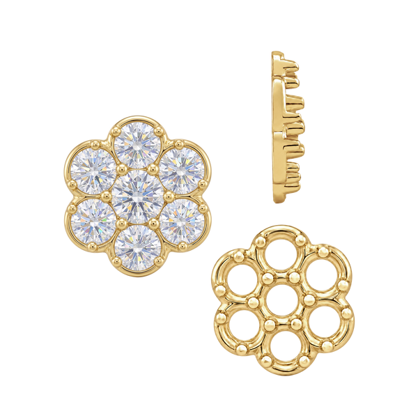 7 Stone Cluster Tops (7.00 x 1.00 mm - 7.00 x 3.60 mm)