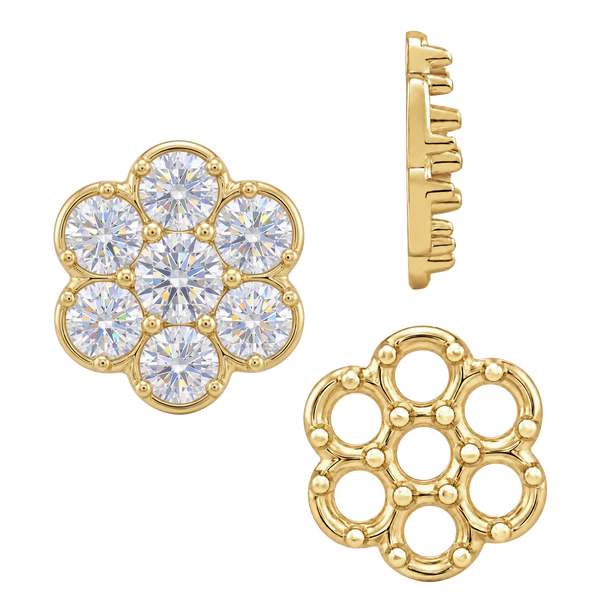 7 Stone Cluster Tops (7.00 x 1.00 mm - 7.00 x 3.60 mm)
