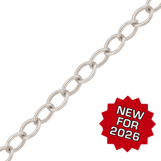 Bulk / Spooled Light Round Cable Chain in Platinum (1.20 mm - 1.70 mm)