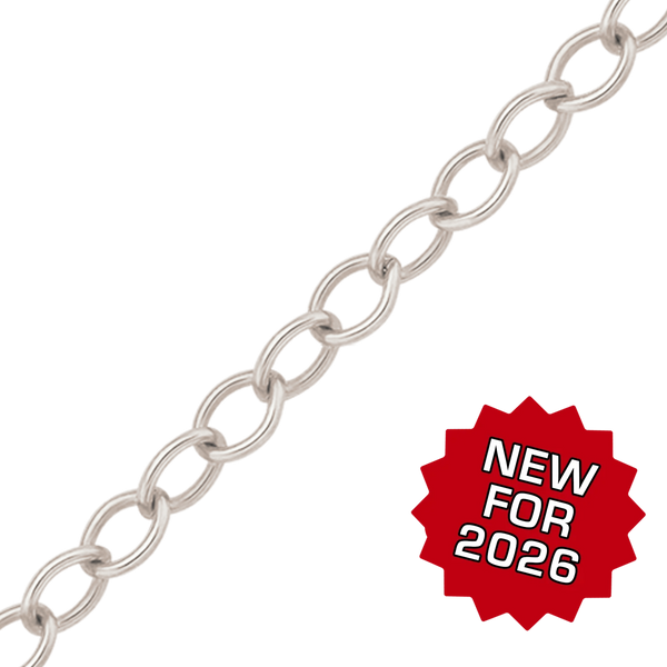 Bulk / Spooled Light Round Cable Chain in Platinum (1.20 mm - 1.70 mm)