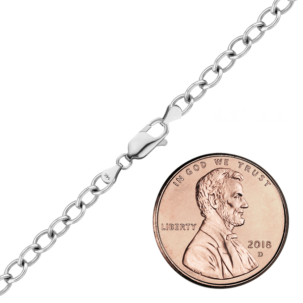 Finished Light Round Cable Bracelet in 14K White Gold (1.00 mm - 4.60 mm)