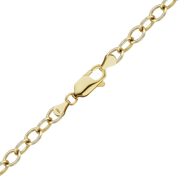 Finished Light Round Cable Anklet in 14K Yellow Gold (1.00 mm - 6.80 mm)