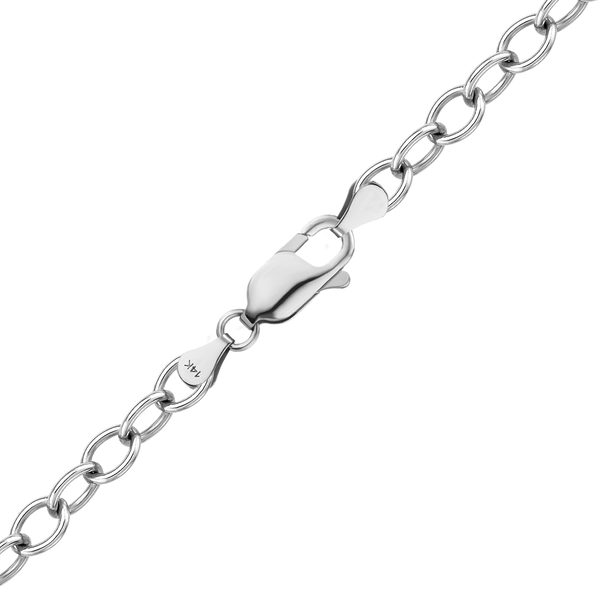 Finished Light Round Cable Necklace in 14K White Gold (1.00 mm - 4.60 mm)