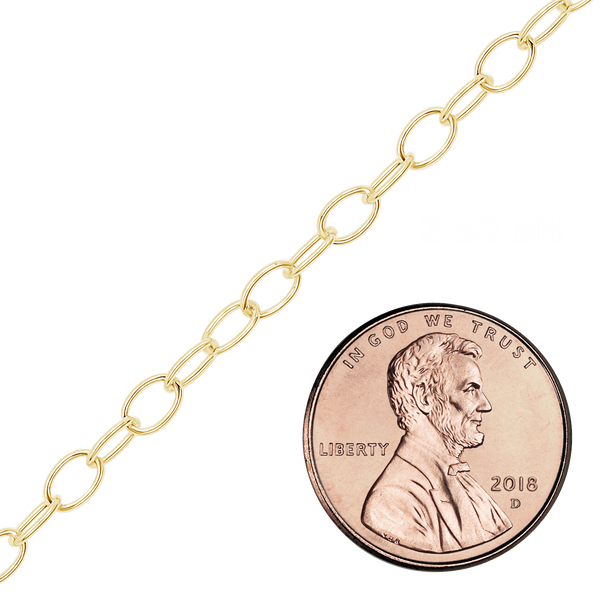 Bulk / Spooled Light Round Cable Chain in 14K Gold-Filled (1.50 mm - 11.00 mm)