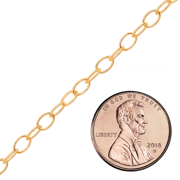 Bulk / Spooled Light Round Cable Chain in 14K Gold-Filled (1.50 mm - 11.00 mm)