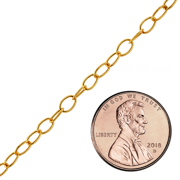 Bulk / Spooled Light Round Cable Chain in 14K Gold-Filled (1.50 mm - 11.00 mm)