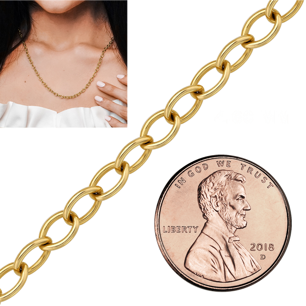 Bulk / Spooled Light Round Cable Chain in 14K & 18K Yellow Gold (1.00 mm - 6.80 mm)