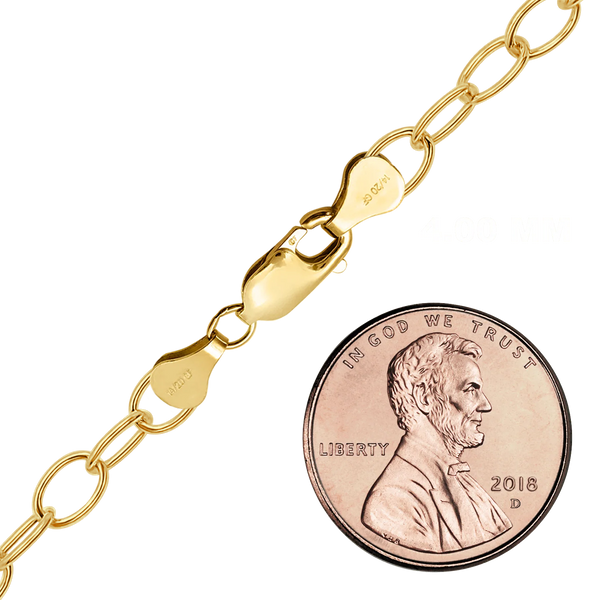 Finished Light Round Cable Anklet in 14K Gold-Filled (1.50 mm - 11.00 mm)