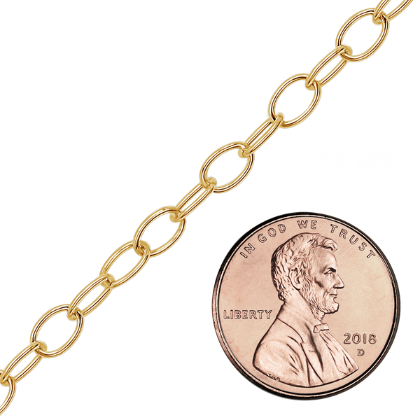 Bulk / Spooled Light Round Cable Chain in 14K Gold-Filled (1.50 mm - 11.00 mm)