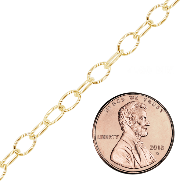 Bulk / Spooled Light Round Cable Chain in 14K Gold-Filled (1.50 mm - 8.00 mm)