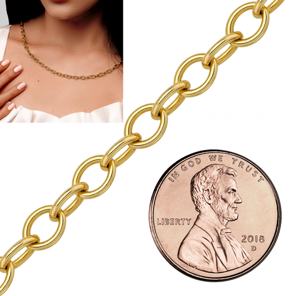 Bulk / Spooled Light Round Cable Chain in 14K & 18K Yellow Gold (1.00 mm - 6.80 mm)