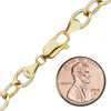 Finished Light Round Cable Anklet in 14K Yellow Gold (1.00 mm - 6.80 mm)