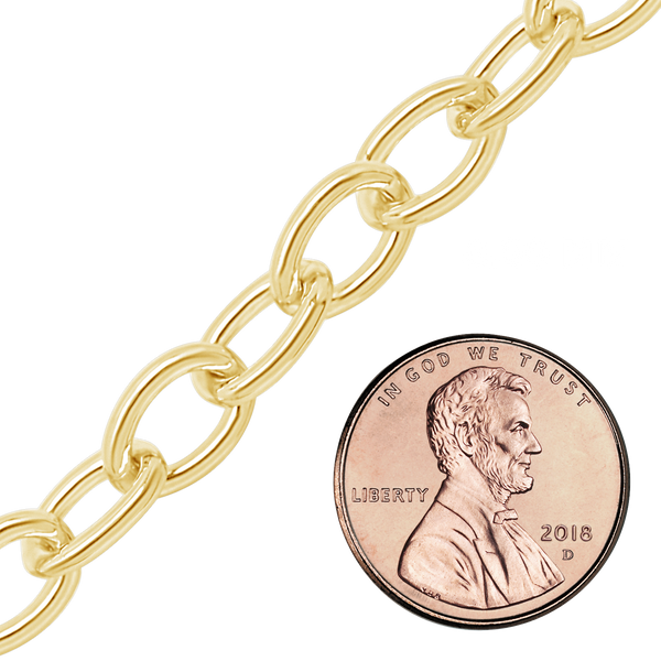 Bulk / Spooled Light Round Cable Chain in 14K Gold-Filled (1.50 mm - 11.00 mm)