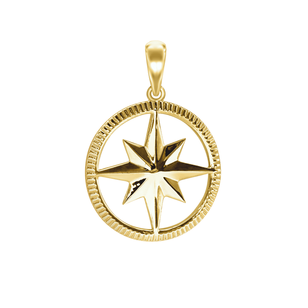 8 Pointed Star Charm in Sterling Silver (29 x 17mm)