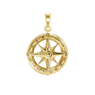 Compass Charm in Sterling Silver (40 x 29mm)