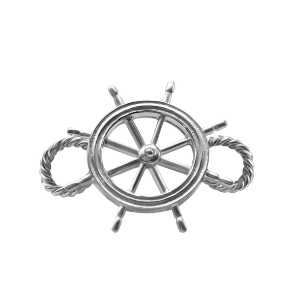 Ship's Wheel Bracelet Top in Sterling Silver (30 x 24mm)