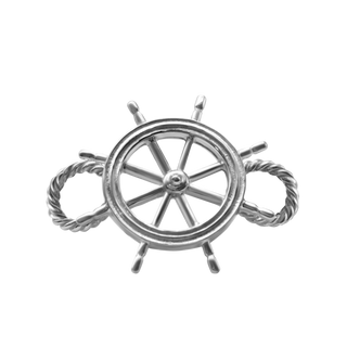Ship's Wheel Bracelet Top in Sterling Silver (30 x 24 mm)