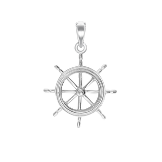 Shipwheel Charm in Sterling Silver (35 x 24mm)