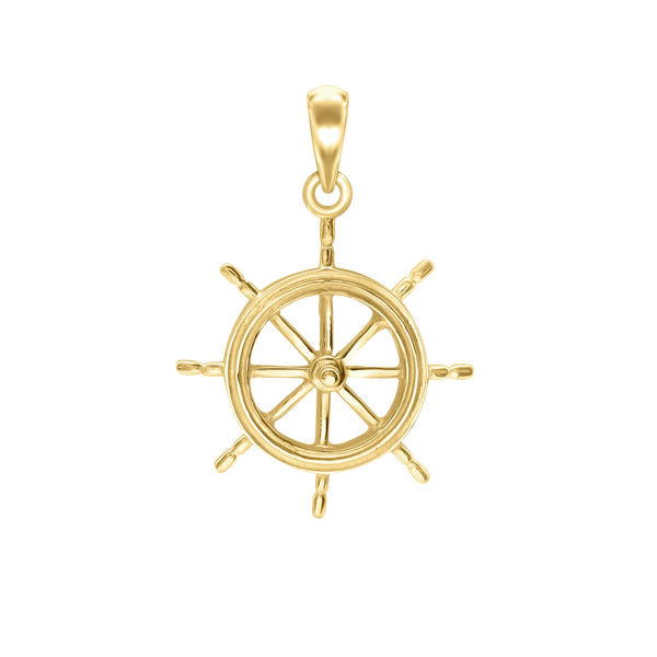 Shipwheel Charm in Sterling Silver (35 x 24mm)