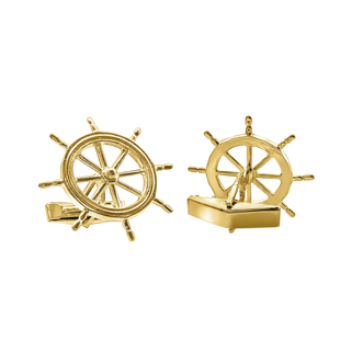 Ship's Wheel Cuff Links in Sterling Silver (35 x 24mm)