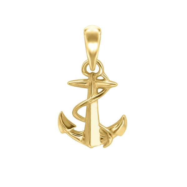 Tiny Anchor Charm in 14K Gold (18 x 16mm)