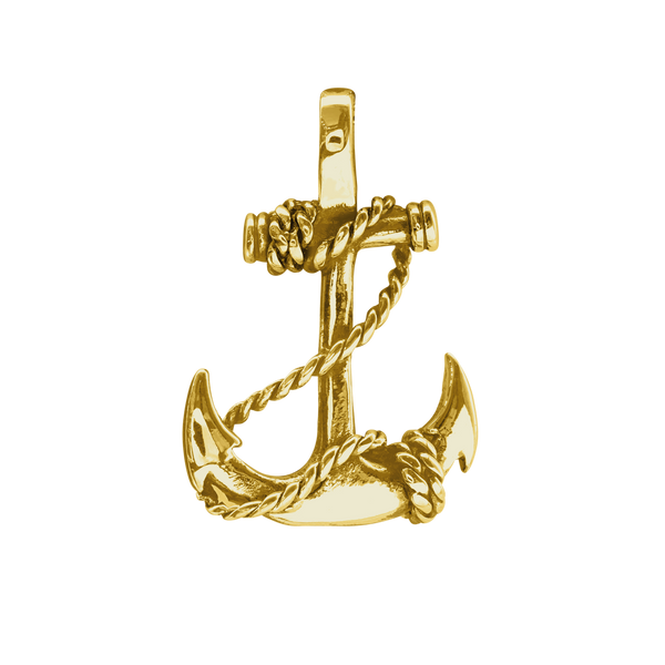 Anchor with Rope Charm in Sterling Silver (35 x 24mm)