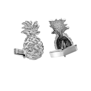 Pineapple Cuff Links in Sterling Silver (34 x 12mm)