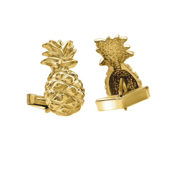 Pineapple Cuff Links in Sterling Silver (34 x 12mm)