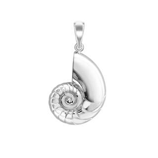 Conch Shell Charm in Sterling Silver (33 x 17mm)