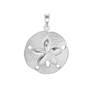 Seashell and Starfish Charm in Sterling Silver (32 x 20mm)