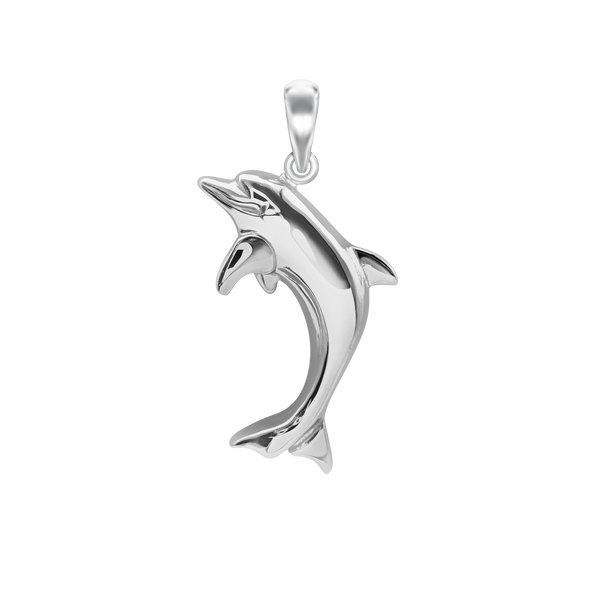 Dolphin Charm in Sterling Silver (29 x 14mm)