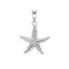 Textured Starfish Charm in Sterling Silver (22 x 15mm)