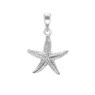 Textured Starfish Charm in Sterling Silver (22 x 15mm)