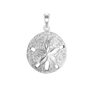 Sand Dollar Charm in Sterling Silver (26 x 18mm)