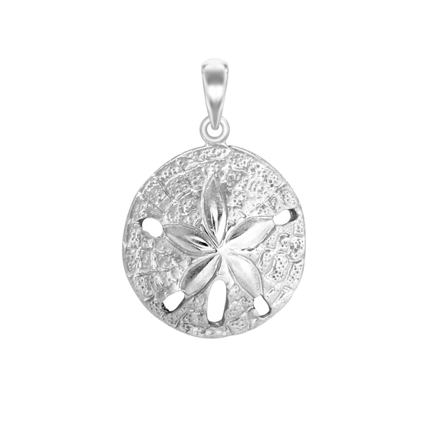 Sand Dollar Charm in Sterling Silver (26 x 18mm)