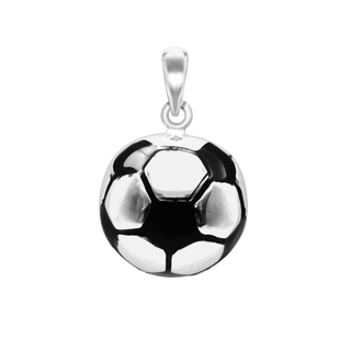 Soccer Ball Charm in Sterling Silver (29 x 19mm)