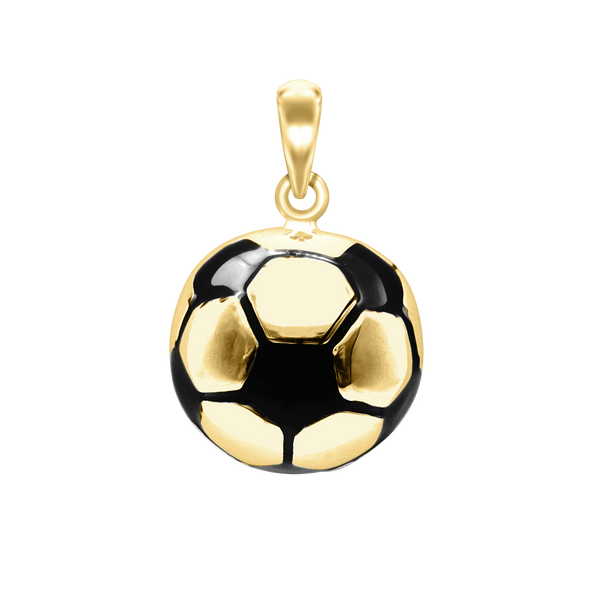 Soccer Ball Charm in Sterling Silver (29 x 19mm)