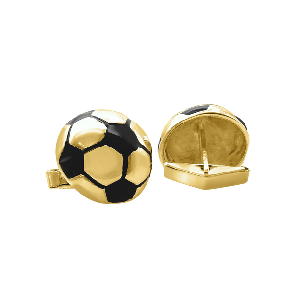 Soccer Ball Cuff Links in Sterling Silver (29 x 19mm)