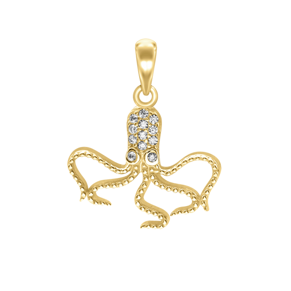 Octopus with CZ's Charm (20 x 18mm)