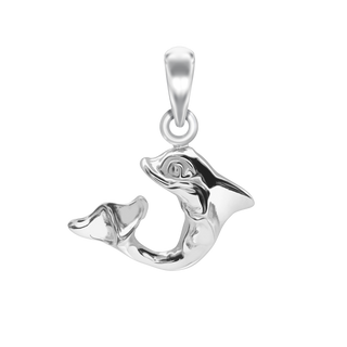 Tiny Dolphin Charm in Sterling Silver (19 x 16mm)