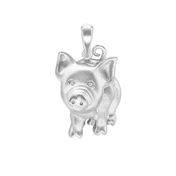 Pig Charm in Sterling Silver (30 x 16mm)