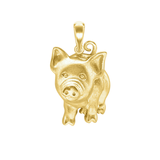 Pig Charm in Sterling Silver (30 x 16mm)